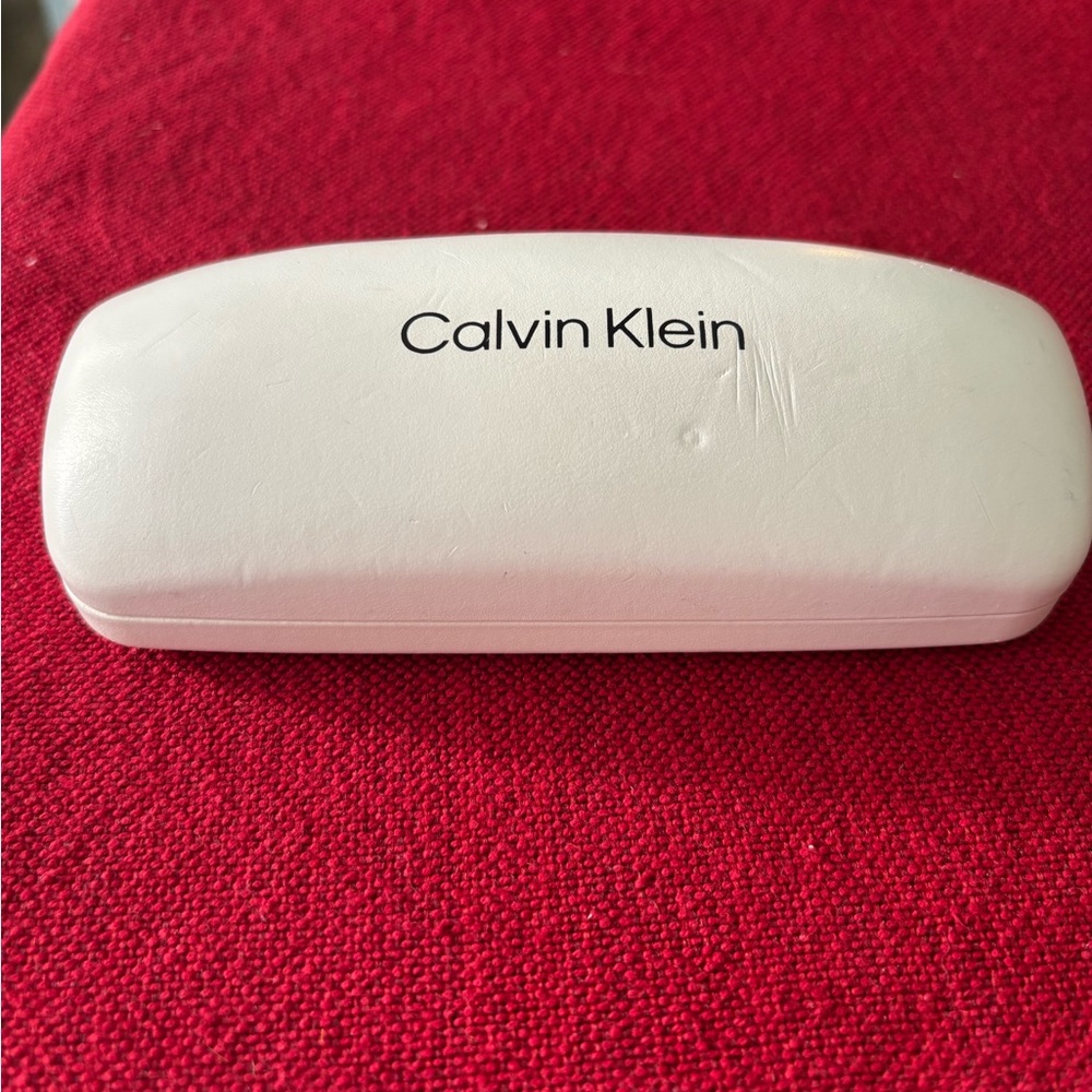 Calvin Klein White Eyewear Case with Logo
